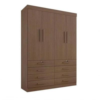 Guarda Roupa Mônaco 4 Portas 8 Gavetas Castanho - D Doro