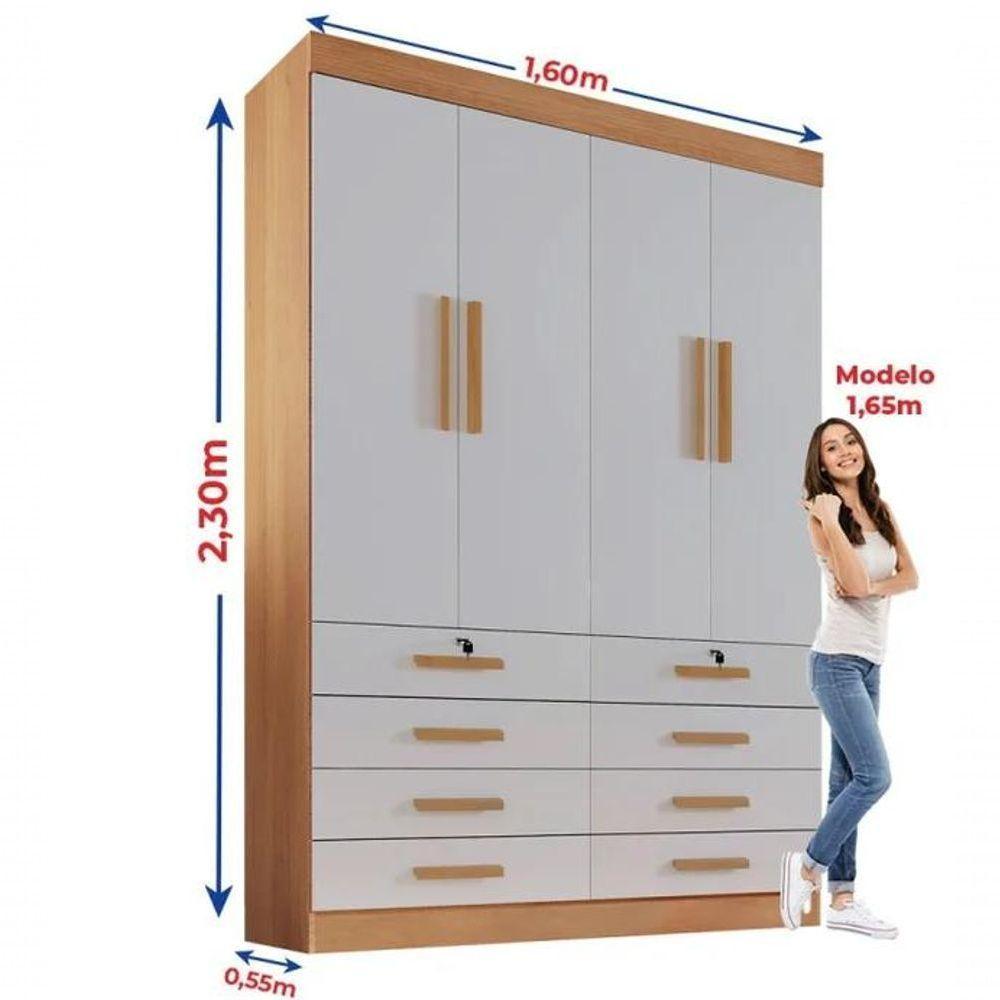 Guarda Roupa Mônaco 4 Portas 8 Gavetas Cinamomo-off - D Doro - 2