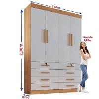 Guarda Roupa Mônaco 4 Portas 8 Gavetas Cinamomo-off - D Doro - 2