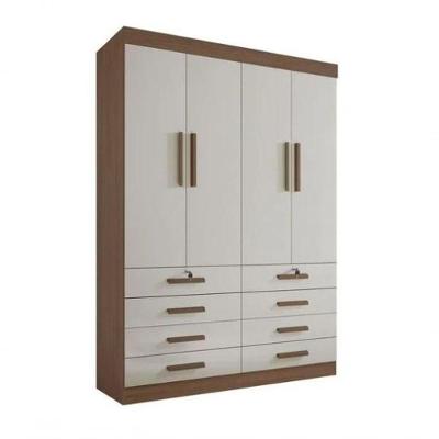 Guarda Roupa Mônaco 4 Portas 8 Gavetas Castanho-off - D Doro