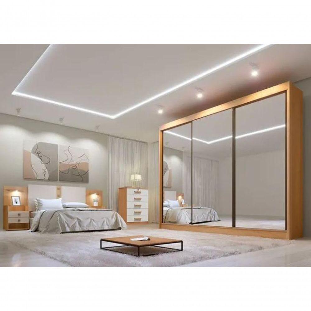 Guarda Roupa Dubai 3 Portas Espelhadas Cinamomo - D Doro - 1