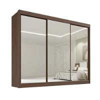 Guarda Roupa Dubai 3 Portas Espelhadas Castanho - D Doro - 1