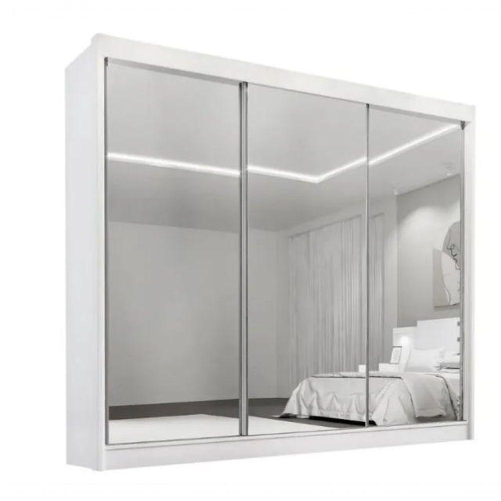 Guarda Roupa Dubai 3 Portas Espelhadas Branco - D Doro - 2