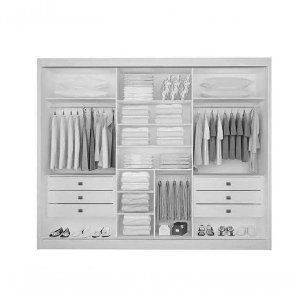 Guarda Roupa Dubai 3 Portas Espelhadas Branco - D Doro - 4