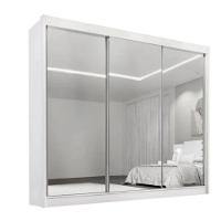Guarda Roupa Dubai 3 Portas Espelhadas Branco - D Doro - 2