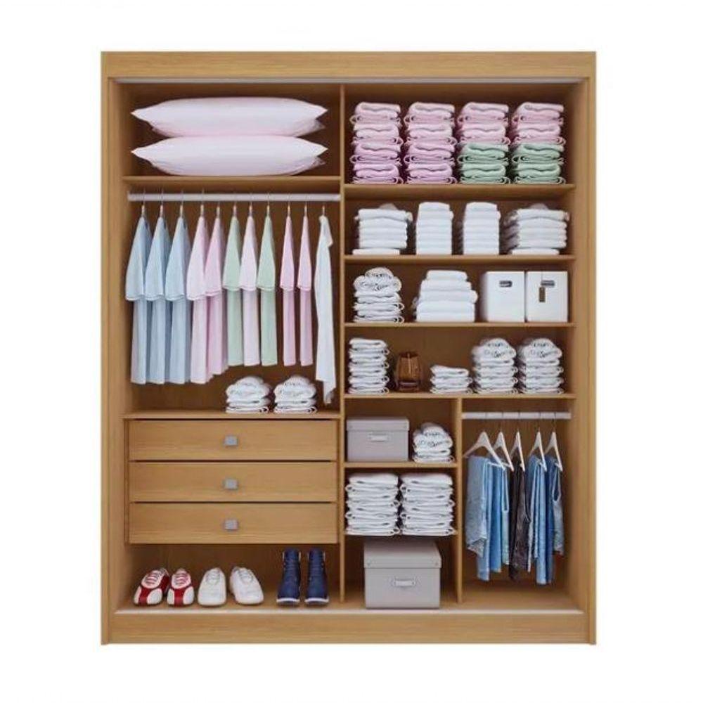Guarda Roupa Atenas Ripado 100% Mdf Com Espelho D Doro - 2