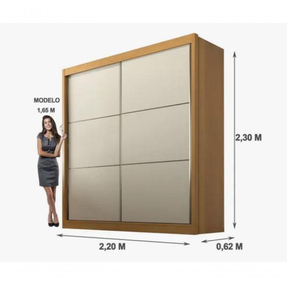 Guarda Roupa Cancun 2 Portas 100%mdf Cinamomo-off - Ddoro - 2