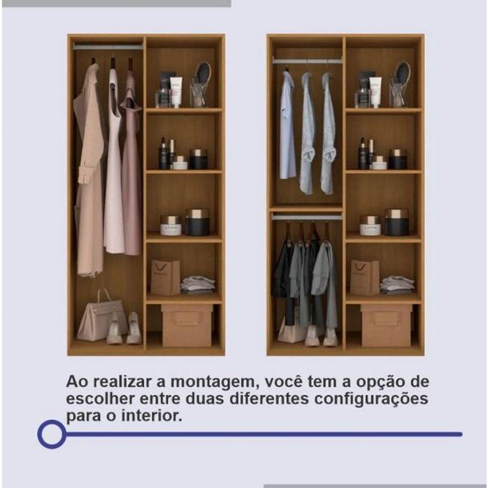 Guarda Roupa Cancun 2 Portas 100%mdf Cinamomo-off - Ddoro - 4