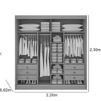 Guarda Roupa Cancun 2 Portas 100%mdf Cinamomo - Ddoro Móveis - 4