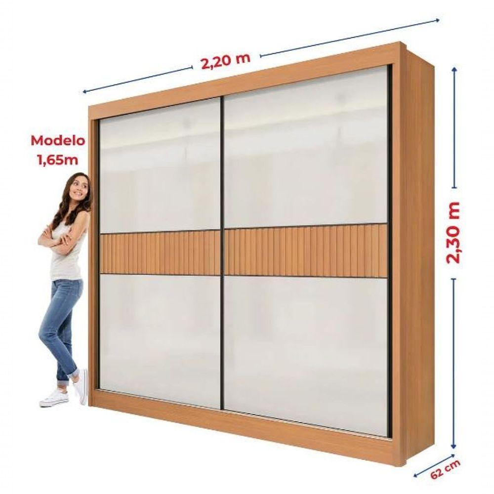Guarda Roupa Cancun 2 Portas 100%mdf Ripado - Ddoro Móveis - 4