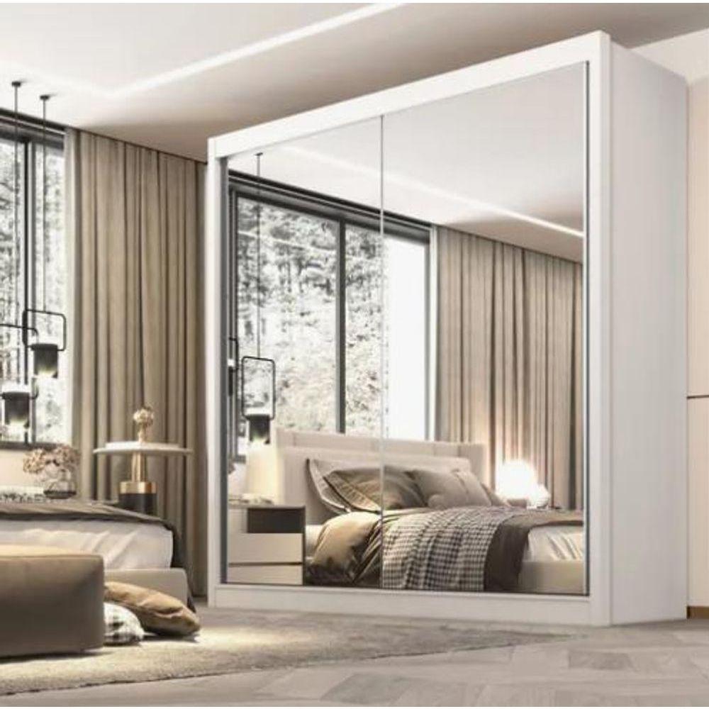 Guarda Roupa Las Vegas 2 Portas Espelhadas Branco - D Doro - 1