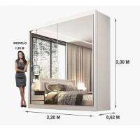 Guarda Roupa Las Vegas 2 Portas Espelhadas Branco - D Doro - 2