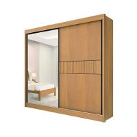 Guarda Roupa Titanium Ripado Com Espelho Cinamomo - D Doro - 4