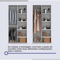 Guarda Roupa Titanium Ripado Com Espelho Branco - D Doro - 3