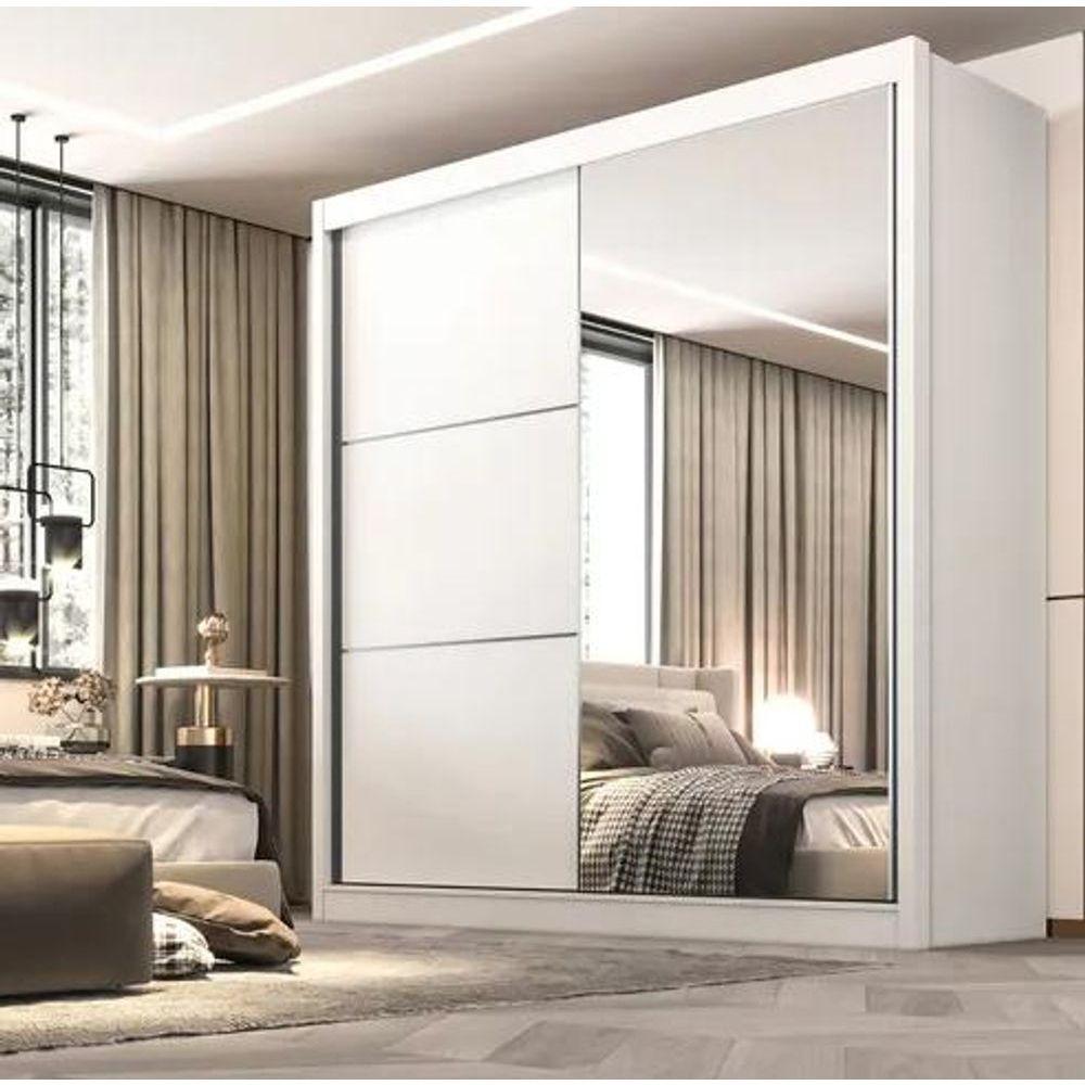 Guarda Roupa Titanium Com Espelho Branco - D Doro Móveis - 1