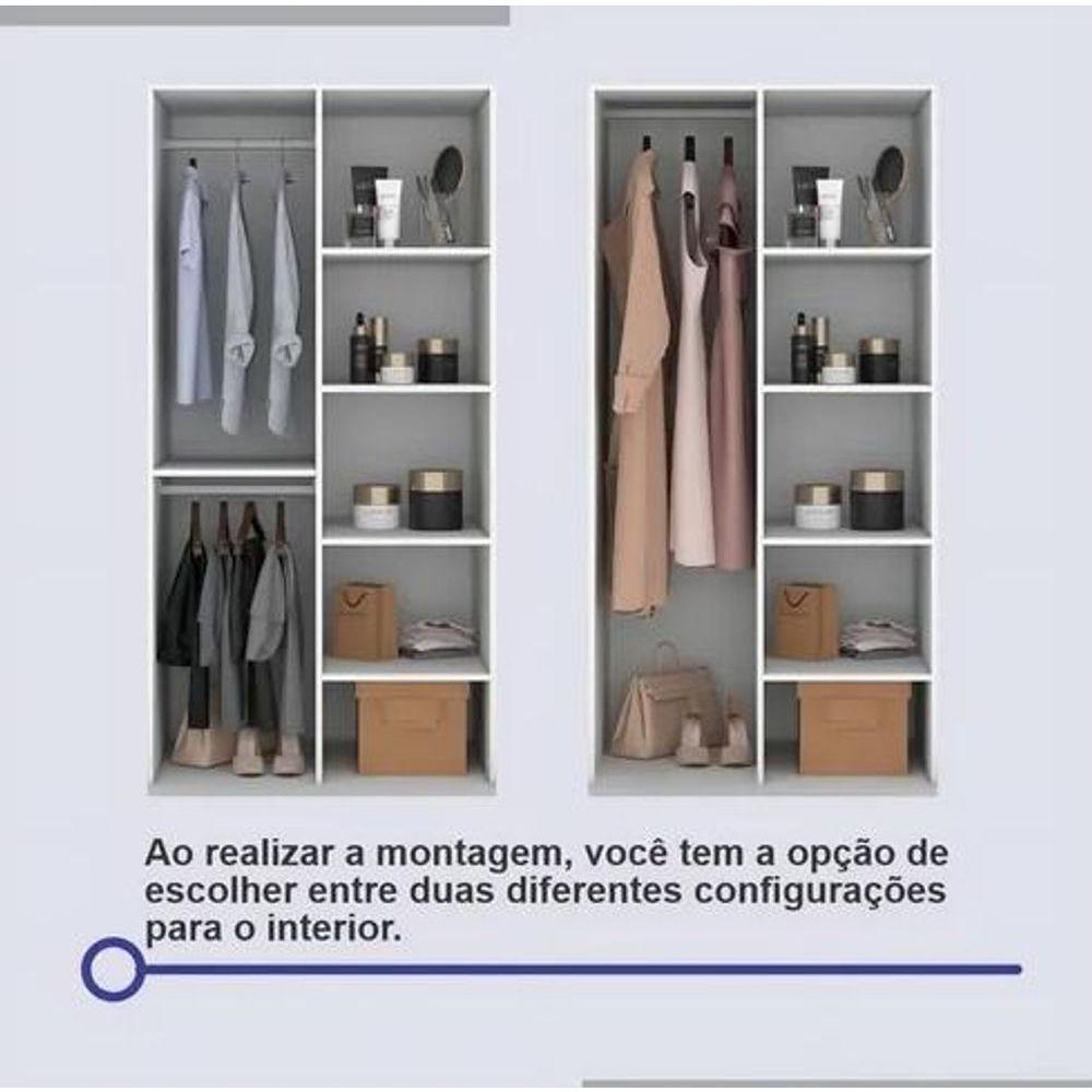 Guarda Roupa Titanium Com Espelho Branco - D Doro Móveis - 3