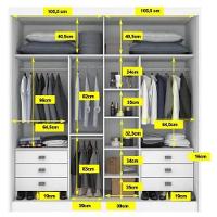 Guarda Roupa Titanium Com Espelho Branco - D Doro Móveis - 4