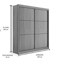 Guarda Roupa Santorini 2 Portas Castanho-off - D Doro - 3