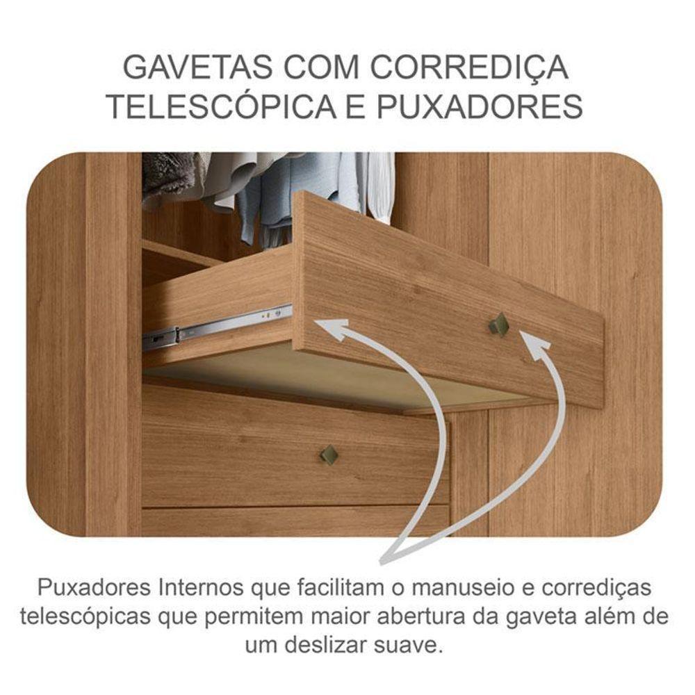 Guarda Roupa Casal Duna Com Espelho E Gaveteiro Suiça Cumaru 25 Fendi - Novo Horizonte - 6