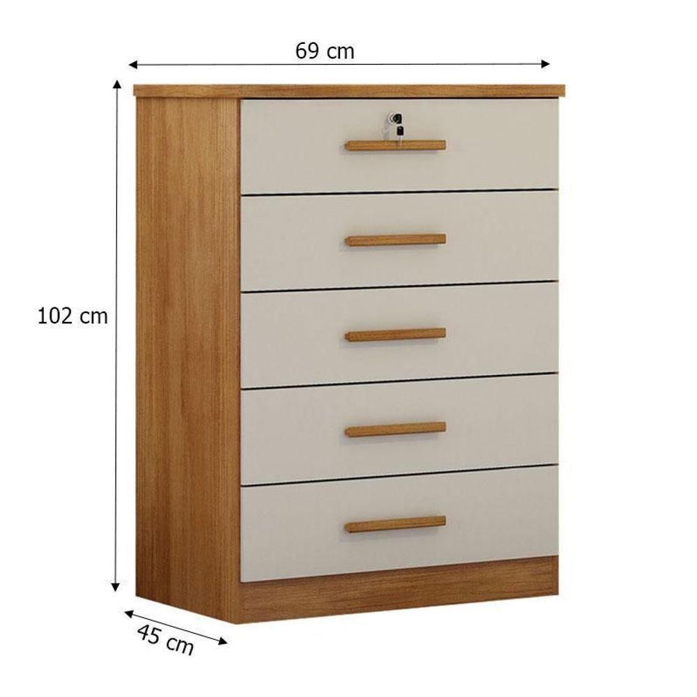 Guarda Roupa Casal Duna Com Espelho E Gaveteiro Suiça Cumaru 25 Fendi - Novo Horizonte - 7