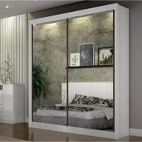 Guarda Roupa São Paulo 2 Portas Espelhadas Branco - Leifer - 1