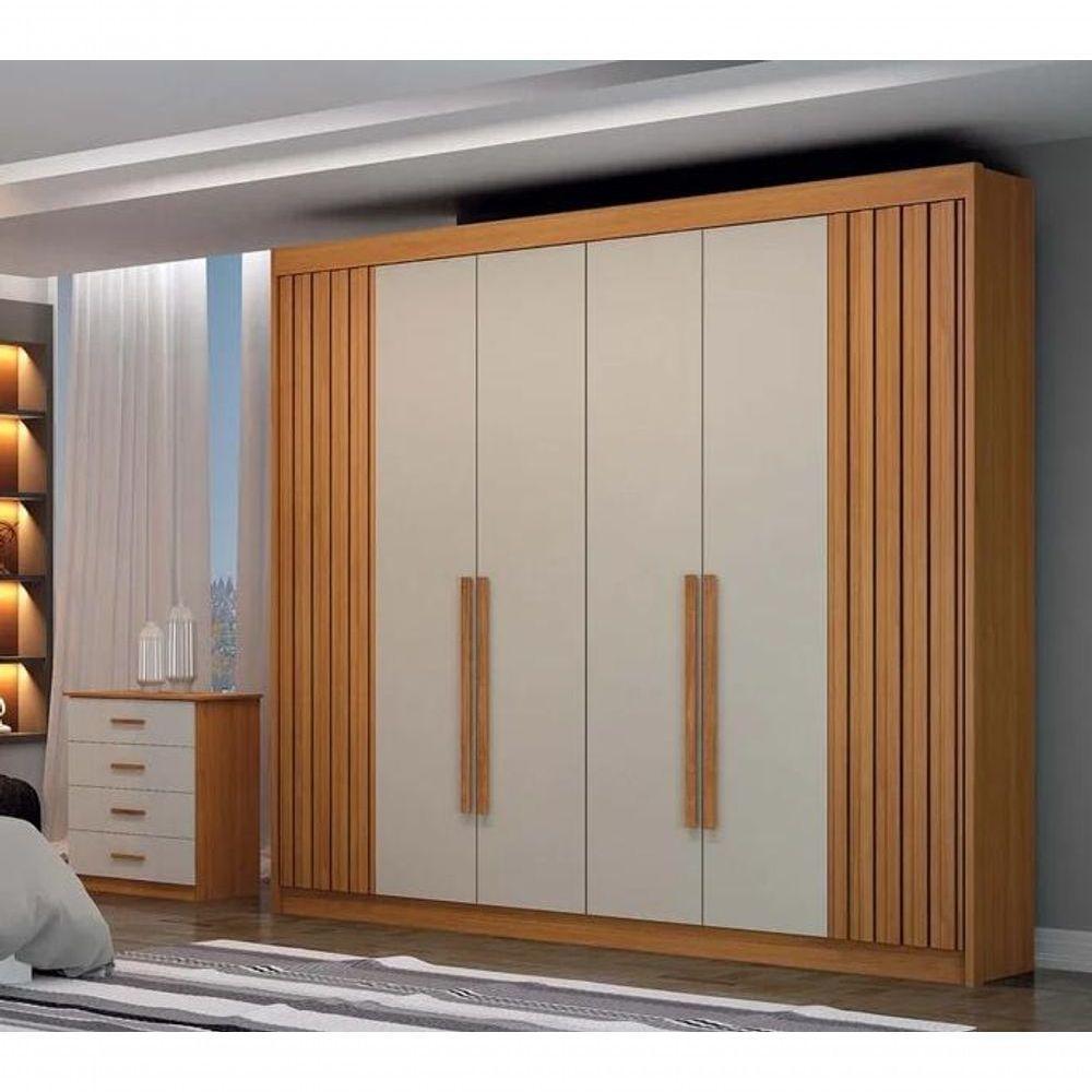 Guarda Roupa São Carlos 6 Portas Ripado Cinamomo-off - Leifer - 1