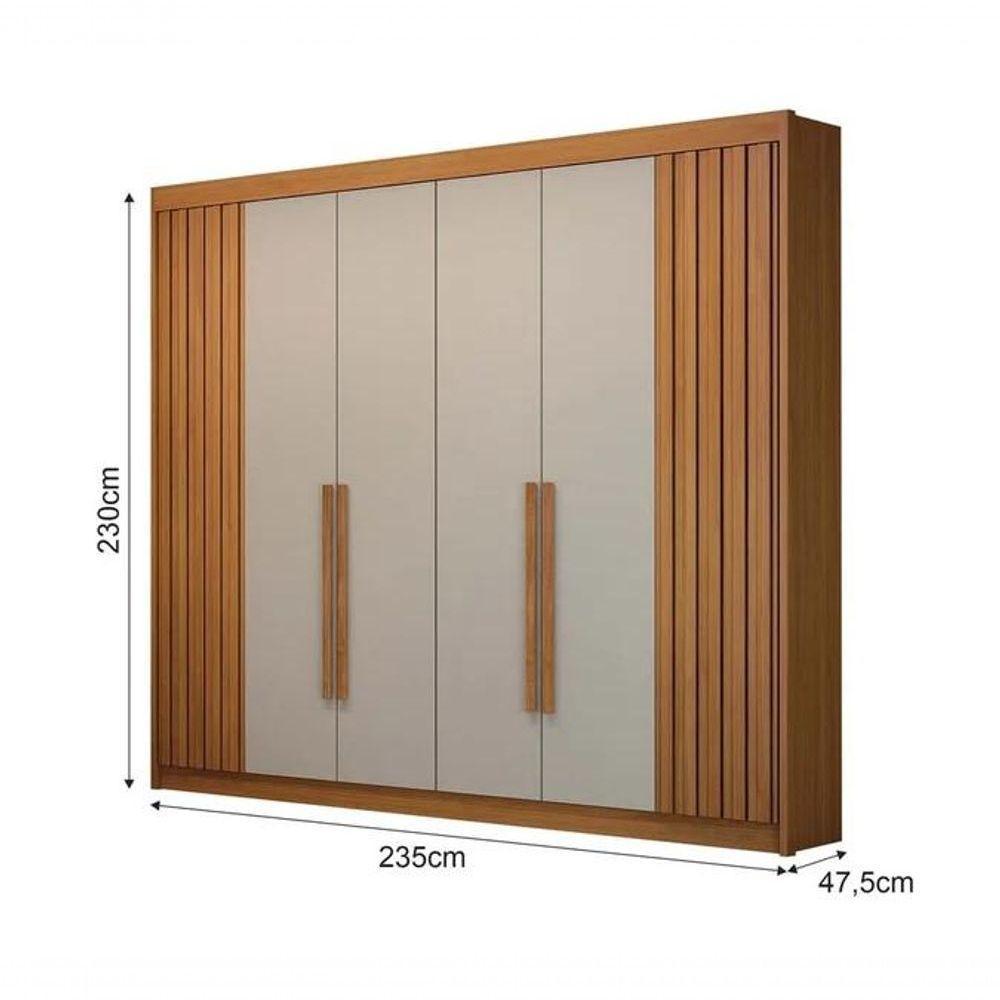 Guarda Roupa São Carlos 6 Portas Ripado Cinamomo-off - Leifer - 2