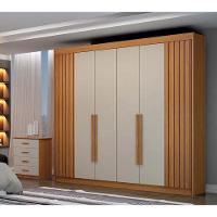 Guarda Roupa São Carlos 6 Portas Ripado Cinamomo-off - Leifer - 1