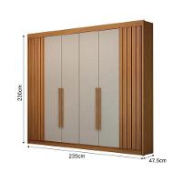 Guarda Roupa São Carlos 6 Portas Ripado Cinamomo-off - Leifer - 2