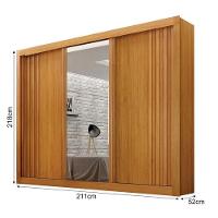 Guarda Roupa Milano 3 Portas Com Espelho Cinamomo - Leifer - 2