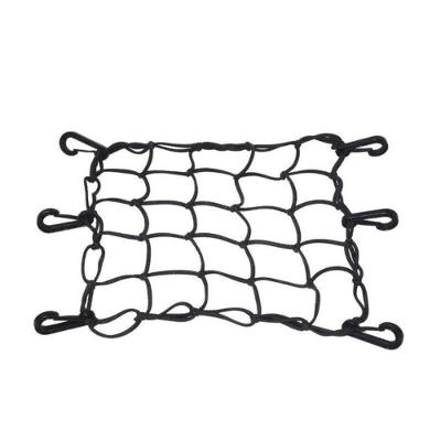 Rede Elástica Aranha Para Capacete E Bagageiro Moto Preta Vermelha 35x35 Preto