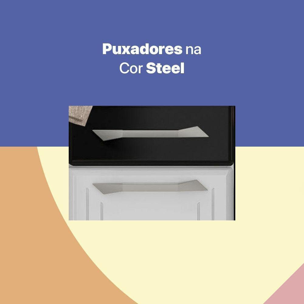 Balcão De Cozinha De Aço Triplo Com Tampo Rose Branco - 2