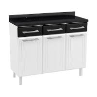 Balcão De Cozinha De Aço Triplo Com Tampo Rose Branco - 1