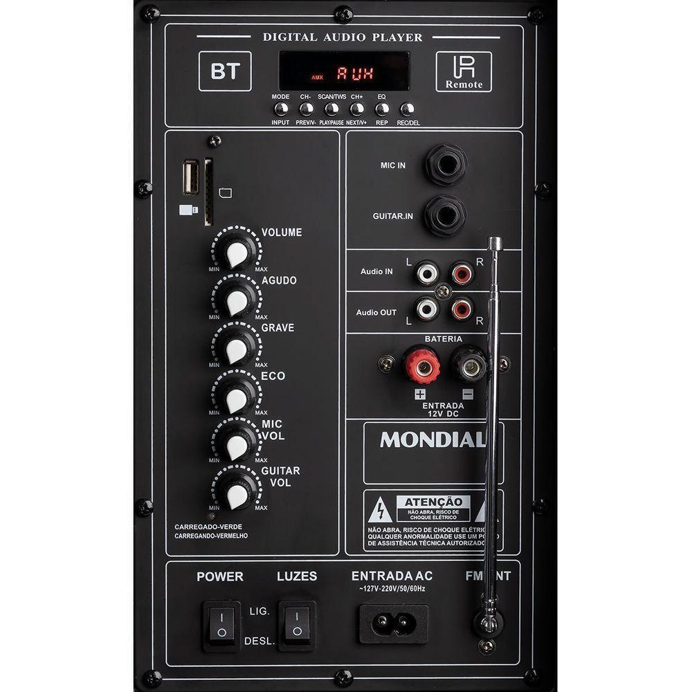 Caixa Amplificada Mondial CM-550 Com Bluetooth USB Rádio Fm E Função TWS 550W - 4