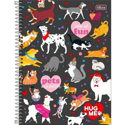 Caderno Espiral Capa Dura Universitário 10 Matérias Hug Me 160 Folhas Tilibra Preto
