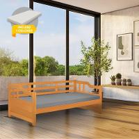 Cama Zurique Com Colchão Mona Solteiro Madeira Maciça Com Acabamento Premium Imbuia - 1