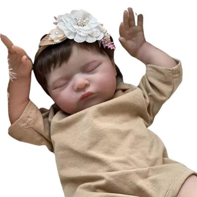 Bebê Reborn Menina Dormindo Recém Nascida Cabelo Implantado Fio A Fio