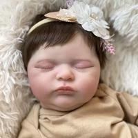 Bebê Reborn Menina Dormindo Recém Nascida Cabelo Implantado Fio A Fio - 3
