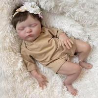 Bebê Reborn Menina Dormindo Recém Nascida Cabelo Implantado Fio A Fio - 5