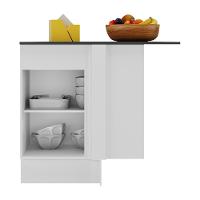 Balcão Cozinha De Canto Com Rodapé 1 Porta Veneza Multimóveis V2120 Branco/preto Branco/preto - 3
