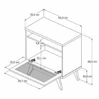 Kit 2 Mesa De Cabeceira Camu-camu New E Pés Madeira Maciça Off White - 3