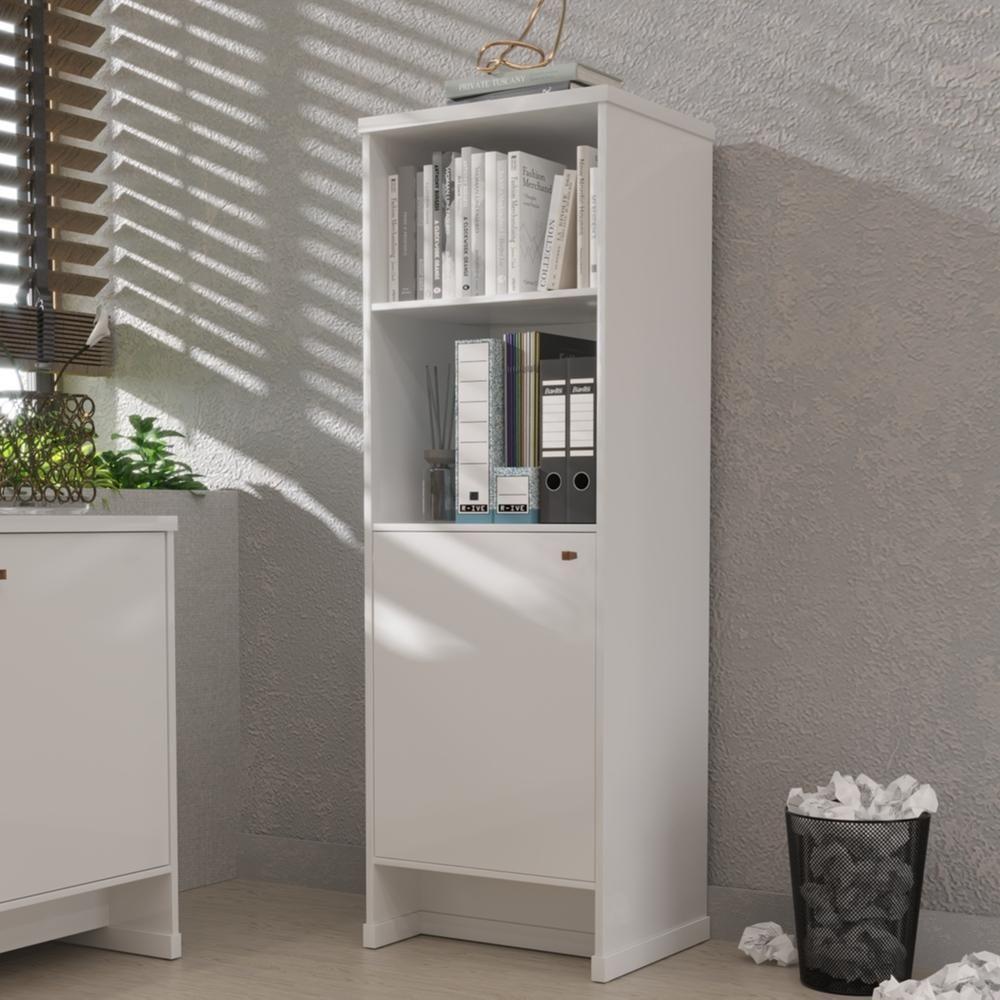 Armário Escritório Com Prateleira E 1 Porta 143cm Verbena - Branco - 1