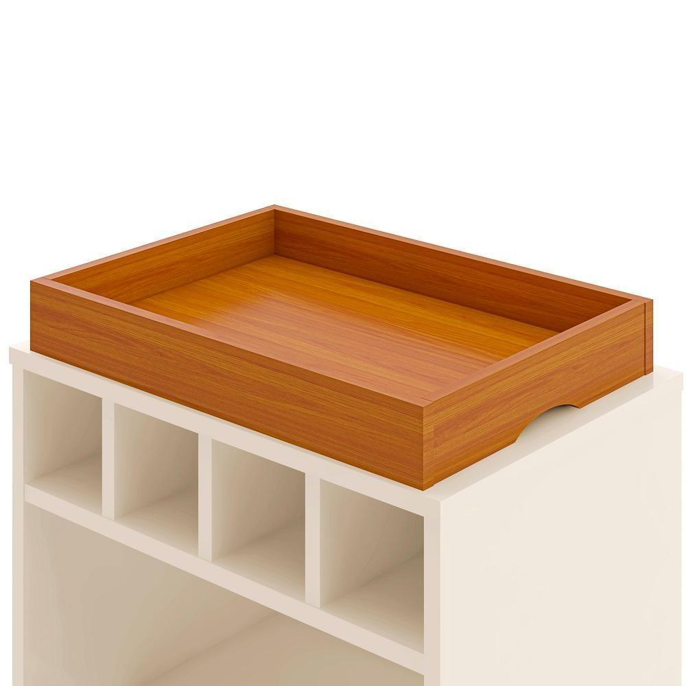 Adega Bar Retrô 4 Garrafas Com Bandeja E Prateleira Monaco - Off White E Cedro - 3