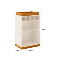 Adega Bar Retrô 4 Garrafas Com Bandeja E Prateleira Monaco - Off White E Cedro - 2