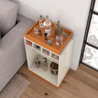 Adega Bar Retrô 4 Garrafas Com Bandeja E Prateleira Monaco - Off White E Cedro - 5