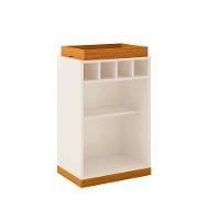 Adega Bar Retrô 4 Garrafas Com Bandeja E Prateleira Monaco - Off White E Cedro - 6