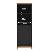 Armário Escritório Com Prateleira E 1 Porta 143cm Verbena - Preto E Naturale - 7