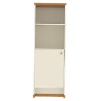 Armário Escritório Com Prateleira E 1 Porta 143cm Verbena - Off White E Naturale - 5