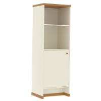 Armário Escritório Com Prateleira E 1 Porta 143cm Verbena - Off White E Naturale - 6