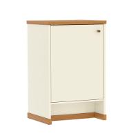 Balcão Baixo Com Porta E Prateleira Para Escritório Verbena - Off White E Naturale - 5